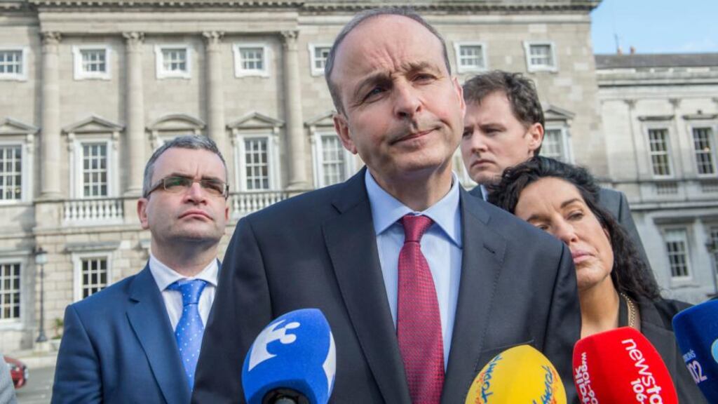 Fianna Fáil leader Micheál Martin:  Continuing last night to canvass support among Independents for his candidacy for Taoiseach. Photograph: Brenda Fitzsimons