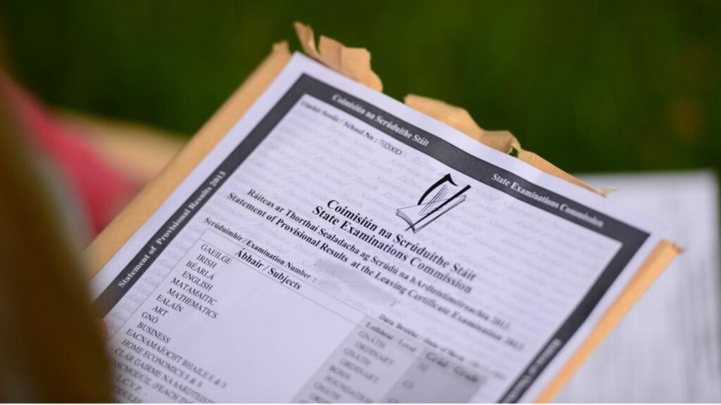 A student receives their Leaving Cert results. File photograph: Bryan O’Brien/The Irish Times