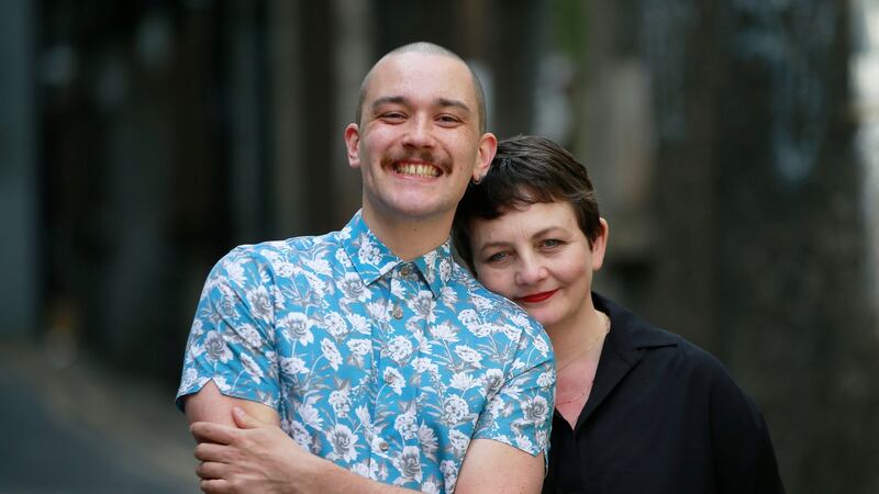 Dylan Coburn Gray and  Caitríona McLaughlin, writer and director of Citysong. Photograph: Nick Bradshaw for The Irish Times
