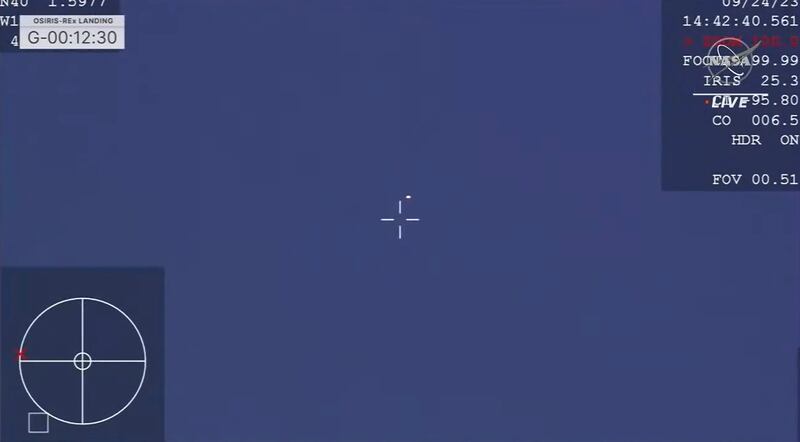 The capsule released by the Osiris-Rex spacecraft. Photograph: Nasa/AP