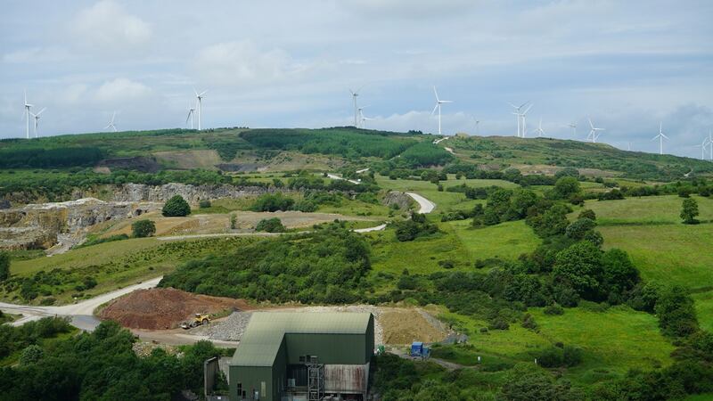 The view from the Quinn Cement tower in Derrylin. Quinn Industrial Holdings is a cross-Border business in every sense: a truck picking up a load of Quinn products might cross the Border twice or three times just to fill one trailer. Photograph: Enda O’Dowd
