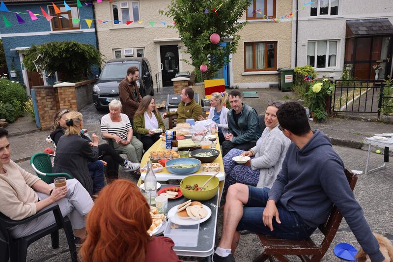 Street feast at Bulfin Gardens, Kilmainham, Dublin. Photograph: Dara Mac Dónaill