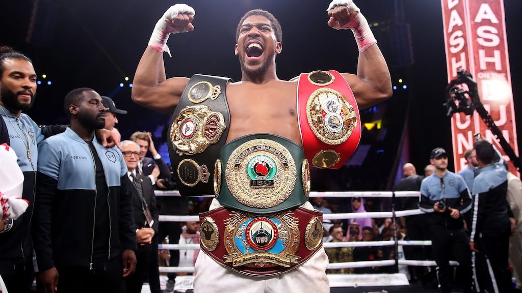 Anthony Joshua has been ordered to defend his WBO heavyweight title against mandatory challenger Oleksandr Usyk. Photograph: Nick Potts/PA Wire