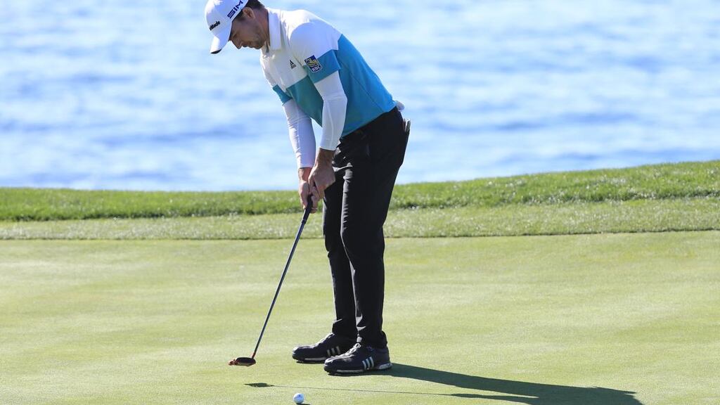 Nick Taylor has the halfway lead at Pebble Beach. Photograph: Sean M. Haffey/Getty