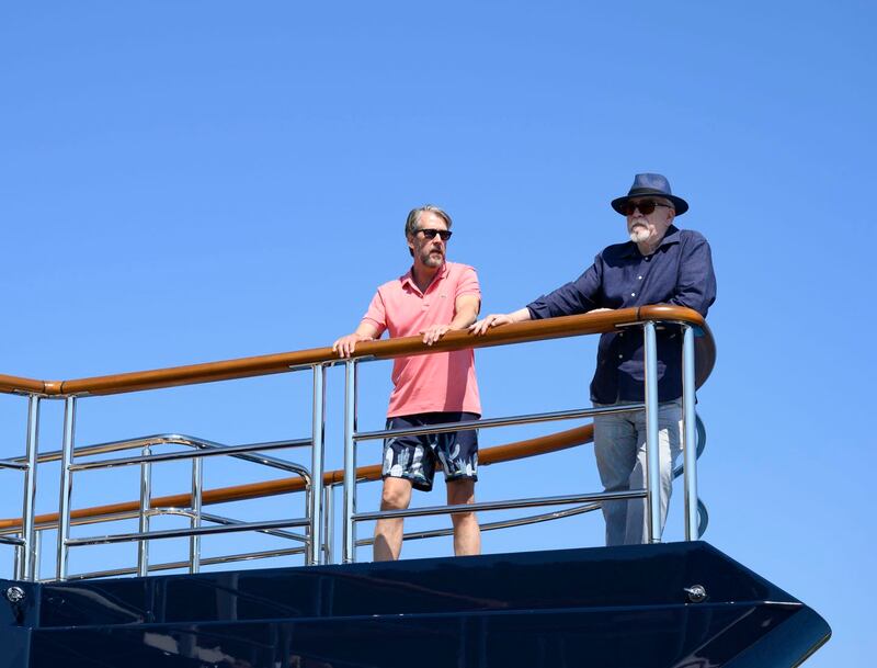 Alan Ruck and Brian Cox. On the Roys’ grand Mediterranean yacht in season two of Succession