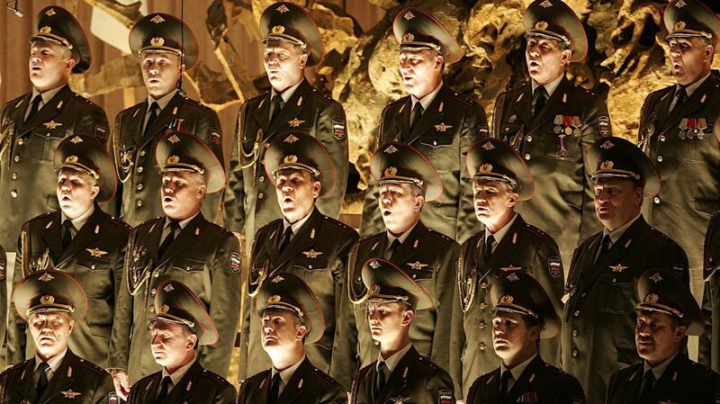 A file picture dated October 15th 2004 shows the choir of Russia’s Red Army performing for Pope John Paul II at the Vatican. Photograph: EPA
