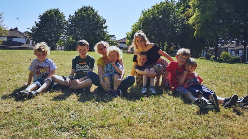 Jen Hogan and her children.