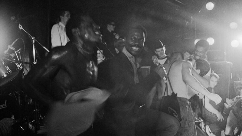 The Specials, The Selecter and Madness performing together on stage. Photograph: Virginia Turbett/Redferns