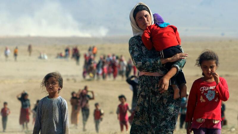 The Islamic State, which has declared a caliphate in parts of Iraq and Syria, has prompted tens of thousands of Yazidis and Christians to flee for their lives during their push to within a 30-minute drive of the Kurdish regional capital Arbil. Photograph: Rodi Said/Reuters