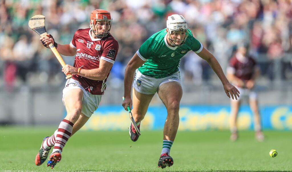 Limerick's Kyle Hayes with Conor Whelan of Galway. Photograph: Evan Treacy/Inpho