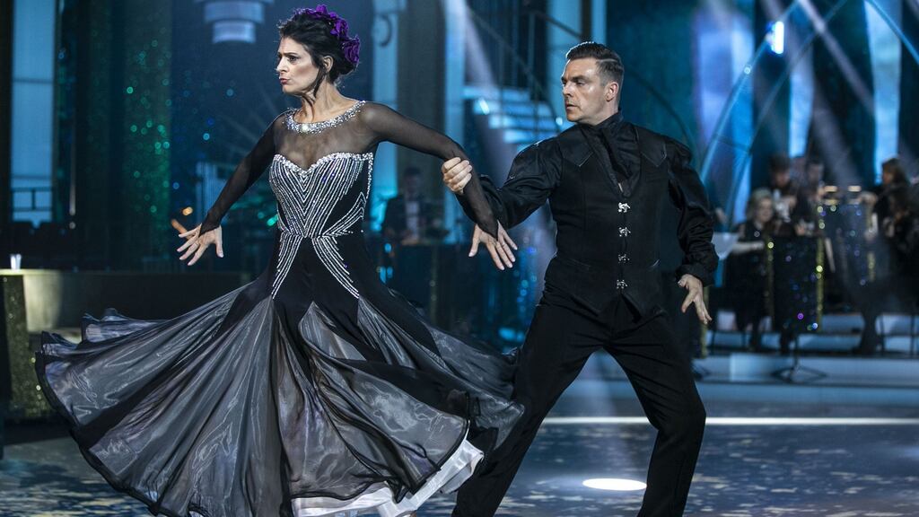 B*witched singer Sinéad O’Carroll with Ryan McShane who were voted off by the judges after a dance off with Lottie Ryan. Photograph: Kyran O’Brien Photography