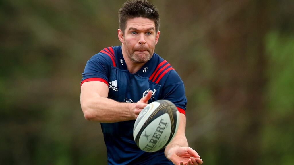 Billy Holland at Munster rugby squad training in UL, Limerick on New Year’s Eve.  Photograph: Oisin Keniry/Inpho