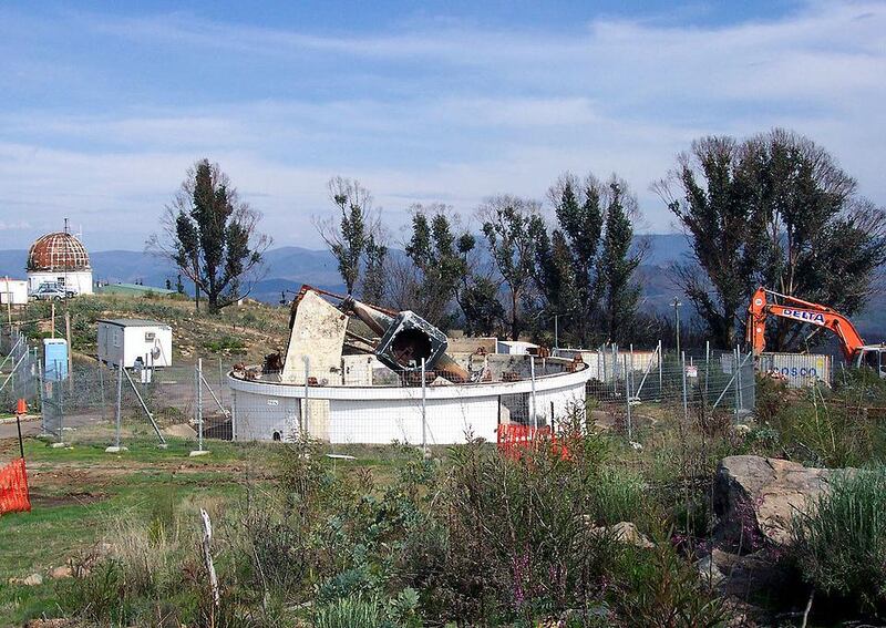 Great Melbourne Telescope: the remains after the 2003 fire at Mount Stromlo Observatory. Photograph: Enoch Lau