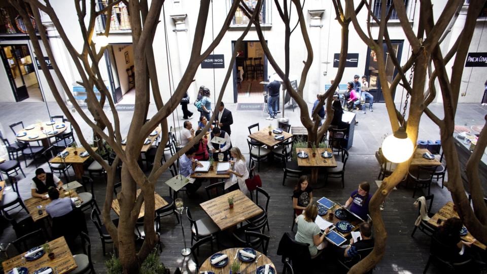 Diners at Azul Historico. The restaurant serves regional dishes from around Mexico. Photograph: Kirsten Luce / The New York Times