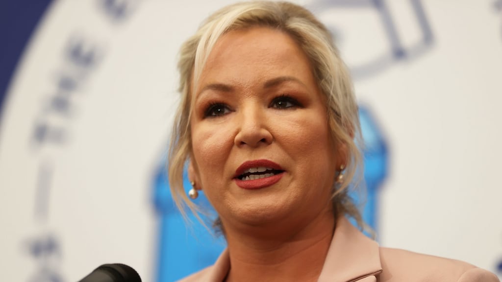A video featuring Sinn Féin vice-president Michelle O’Neill at her kitchen table speaking directly to camera and talking about her family was released a few days before polling day. Photograph: Liam McBurney/PA Wire