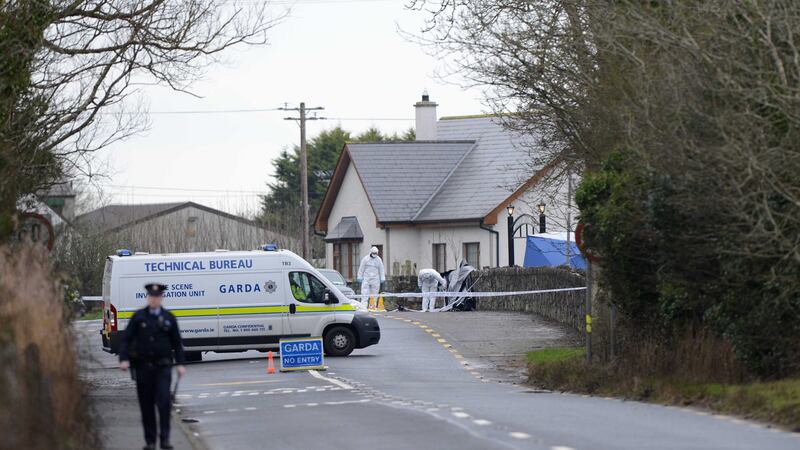 The scene following the shooting of   Detective Garda Adrian Donohoe near Dundalk, Co Louth. File photograph: Dara Mac Dónaill/The Irish Times