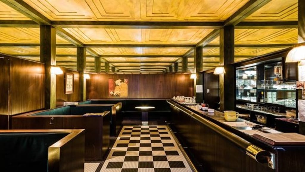 An interior shot of the Adolf Loos bar in Trinity College Dublin