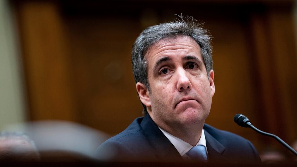 Michael Cohen giving testimony to the US Congress last week about his former client, Donald Trump. Photograph: Erin Schaff/New York Times