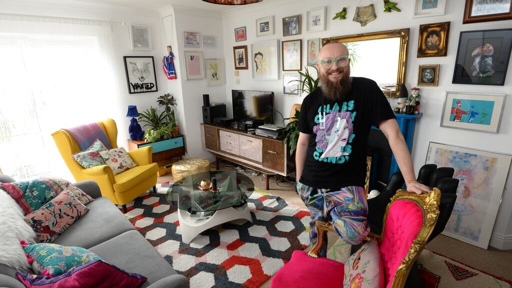 Przem Shrem Zajac at the home he shares with Les Cullinan in Smithfield, Dublin. Photograph: Dara Mac Dónaill