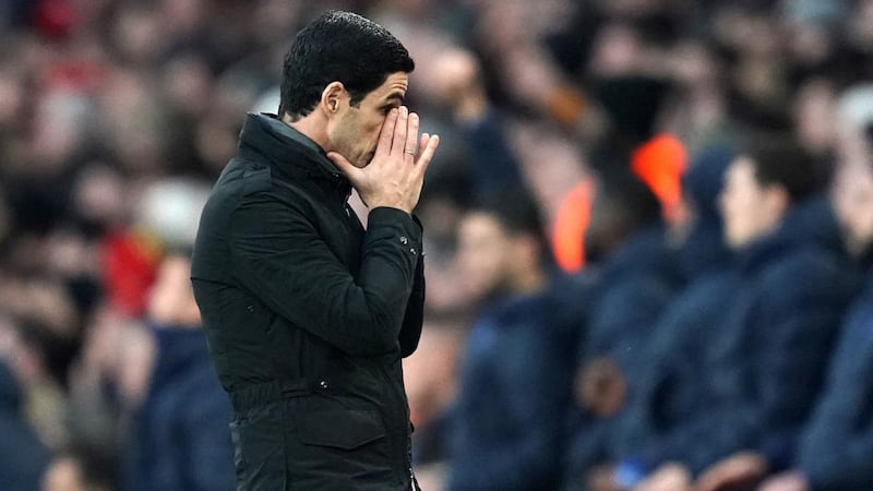 Mikel Arteta saw his Arsenal side beaten 2-1 by Chelsea. Photograph: John Walton/PA