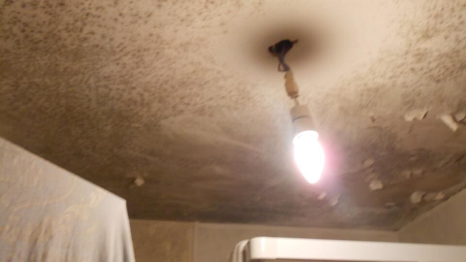 Damaged light fighting in a Dublin property