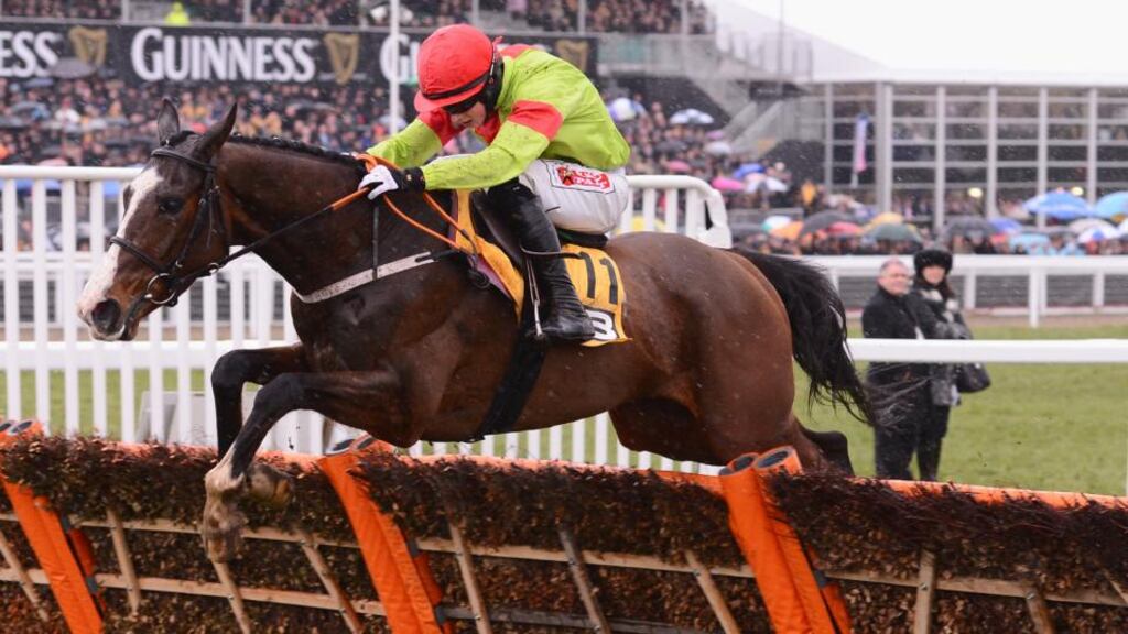 Bryan Cooper guides Our Conor over the last on their way to winning the Triumph Hurdle at Cheltenham last March. Photograph: Mike Hewitt/Getty Images