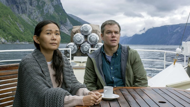 Matt Damon and Hong Chau in Downsizing (2017). Photograph: Paramount Pictures