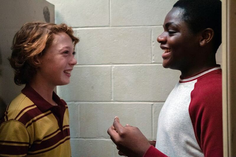 Banks Repeta snd Jaylin Webb in Armageddon Time. Photograph: Anne Joyce/Focus Features