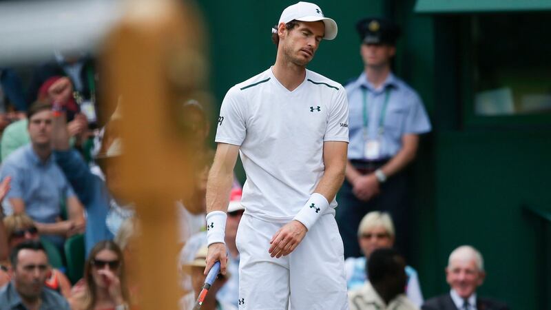 Murray reacts after losing a point. Photo: Daniel Leal-Olivas/Getty Images