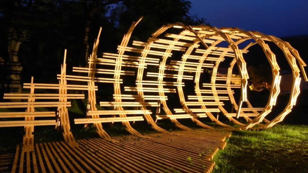 A structure by Wood Collective at a previous edition of the Electric Picnic festival