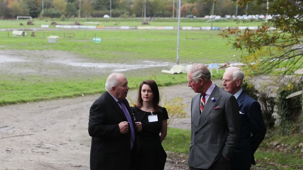 Prince Charles during a visit to the YMCA at Drumahoe, Derry. Photograph:  Brian Lawless/PA Wire