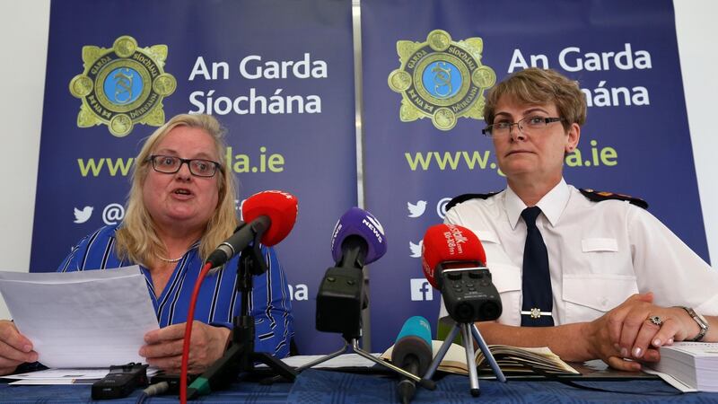 Event controller Sophie Ridley and Chief Supt Lorraine Wheatley at a press conference in the Phoenix Park on security arrangements for this week’s Ed Sheeran concerts in the park. Photograph: Colin Keegan/Collins Dublin