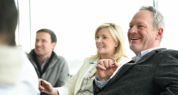 Martin, Jenny and Peter enjoying the marketing module