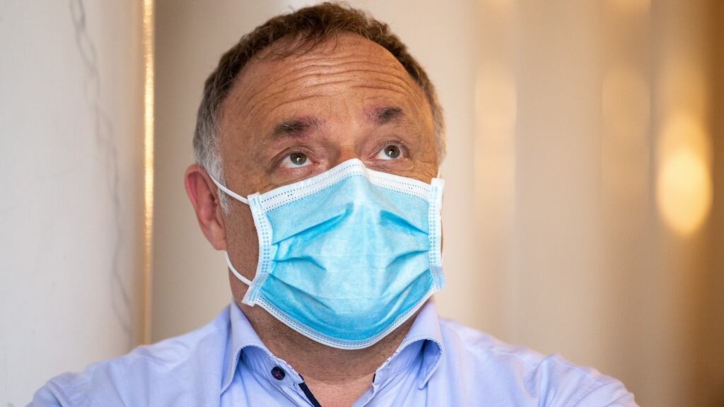 Marc Van Ranst, the Belgian government’s top adviser on combating Covid-19.  Photograph:  Nicolas Maeterlinck/Belga Mag/AFP via Getty Images