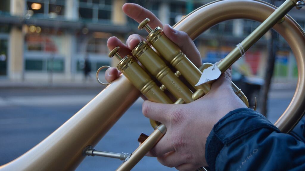 Flugelhorn: Bob Dylan’s own website says that what the undertaker blows is a “futile” horn. Photograph: Getty Images