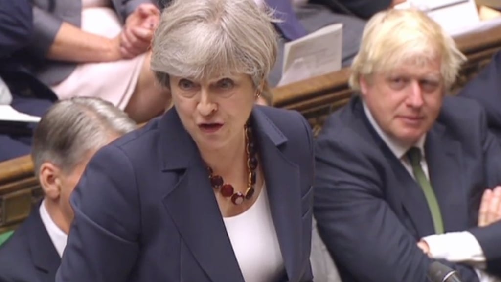 British prime minister Theresa May on Wednesday faces her first parliamentary challenge since a disastrous election, in a vote on whether to maintain unpopular austerity measures. Photograph: AFP/Getty Images