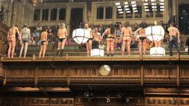 Semi-naked climate change protesters cause a stir in Brexit debate