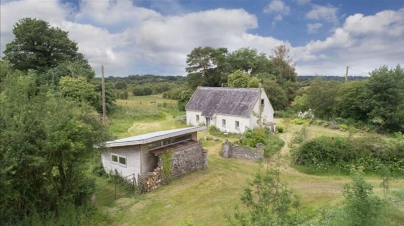 This 200-year-old cottage in Collinstown offers the opportunity of both a holiday home and an income-producing land holding for €315,000.