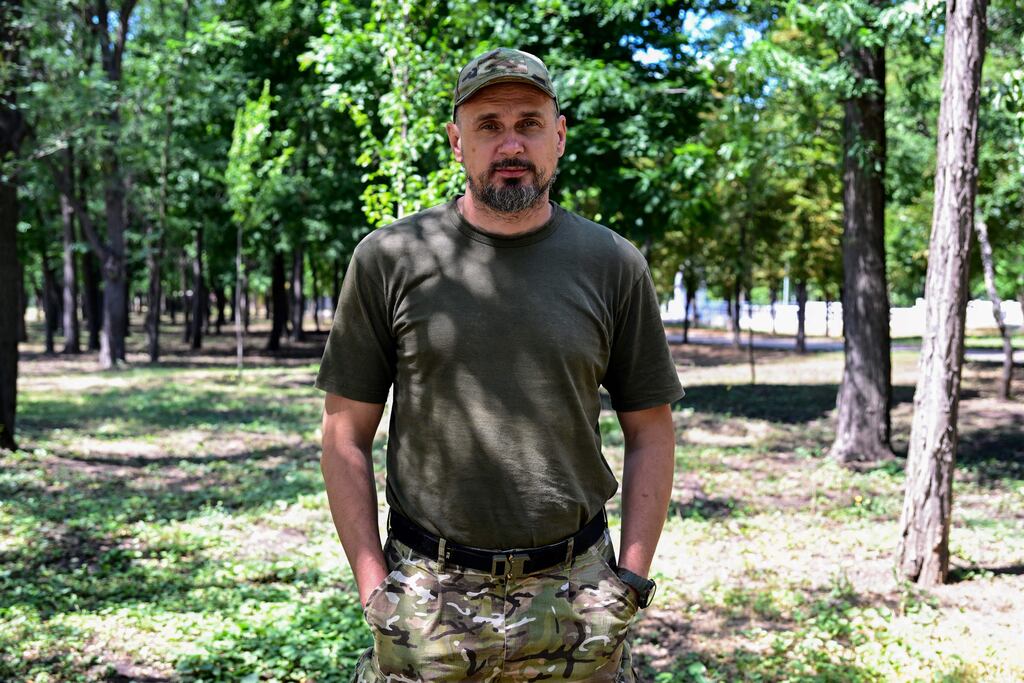 Oleh Sentsov does not believe the war will end any time soon. `It will definitely take a few years. The only way the war will end soon is if Ukraine gives up, and Ukraine will not give up.' Photograph: Miguel Medina/AFP/Getty Images
