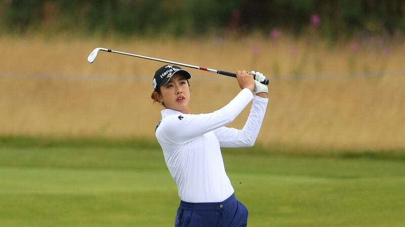 Yealimi Noh in action during the Women’s British Open at Carnoustie. Photograph: Andrew Redington/Getty Images