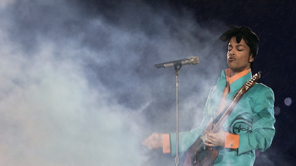 US musician Prince performing during half-time at Super Bowl XLI in Miami. The body of music superstar Prince was found one day before a doctor was to meet him to help end an addiction to painkillers, according to a new report. File photograph: Jeff Haynes/AFP/Getty Images