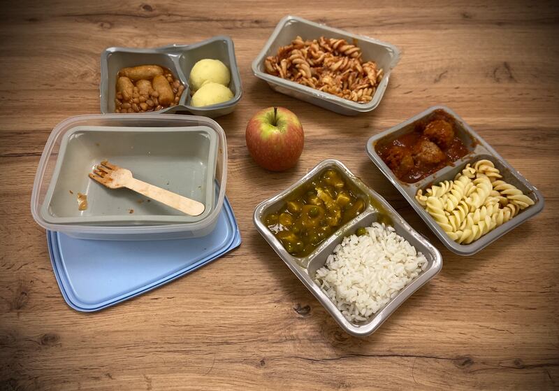 A selection of hot school lunches available at Ahane National School in Co Limerick. Photograph: June Shannon