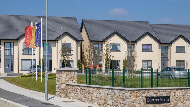 A three-bed, three-bath, semi-detached house in the Cois na Mara development is on the market for €257,000