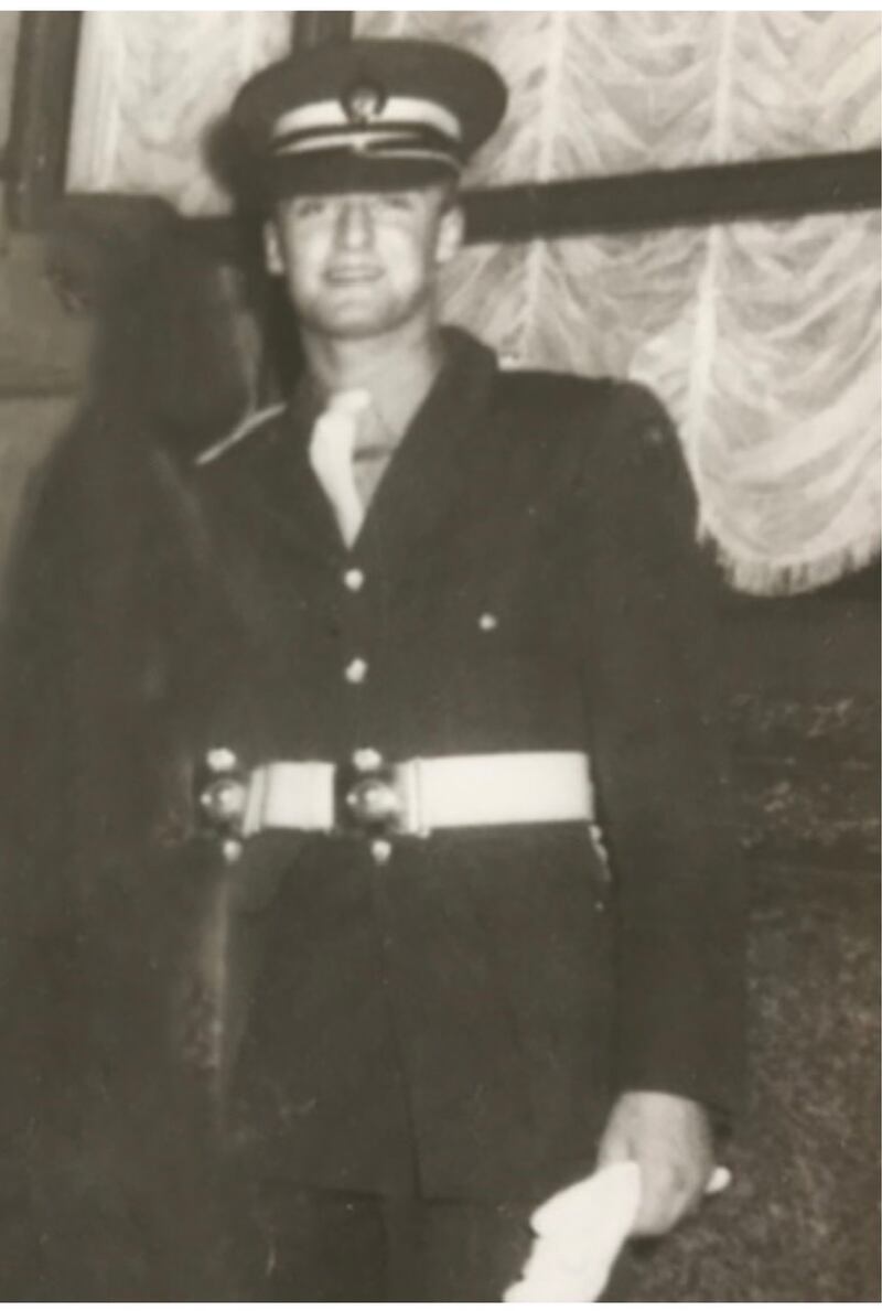 Dónal de Róiste in uniform as a young soldier. Photograph: Courtesy of de Róiste family