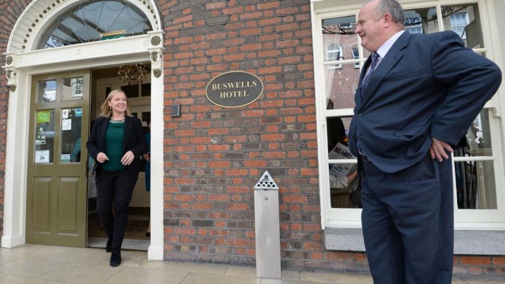Reform Alliance members Lucinda Creighton and Billy Timmons photographed outside Buswells Hotel at the weekend. Photograph: Brenda Fitzsimons / THE IRISH TIMES