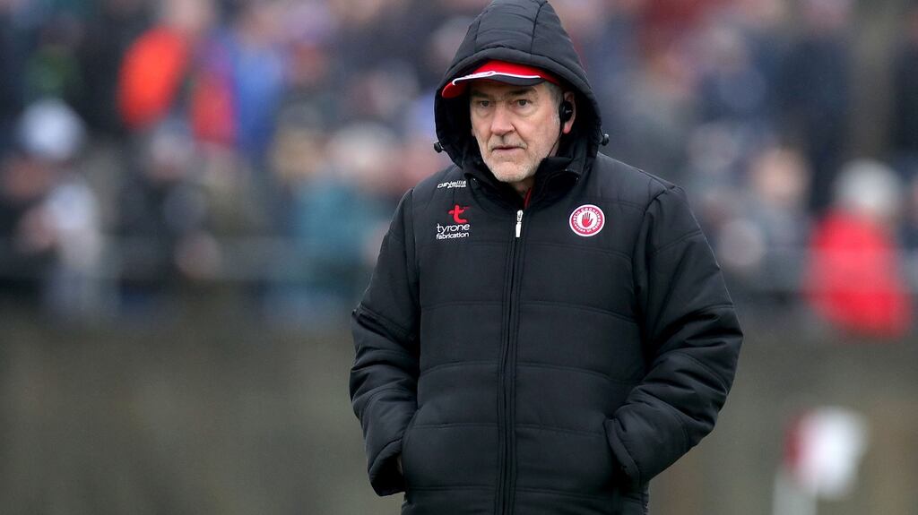 Mickey Harte: has been trying to retame the wilderness for 10 years at this stage but his conviction that he is capable of doing so has not wavered. Photograph: Bryan Keane/Inpho