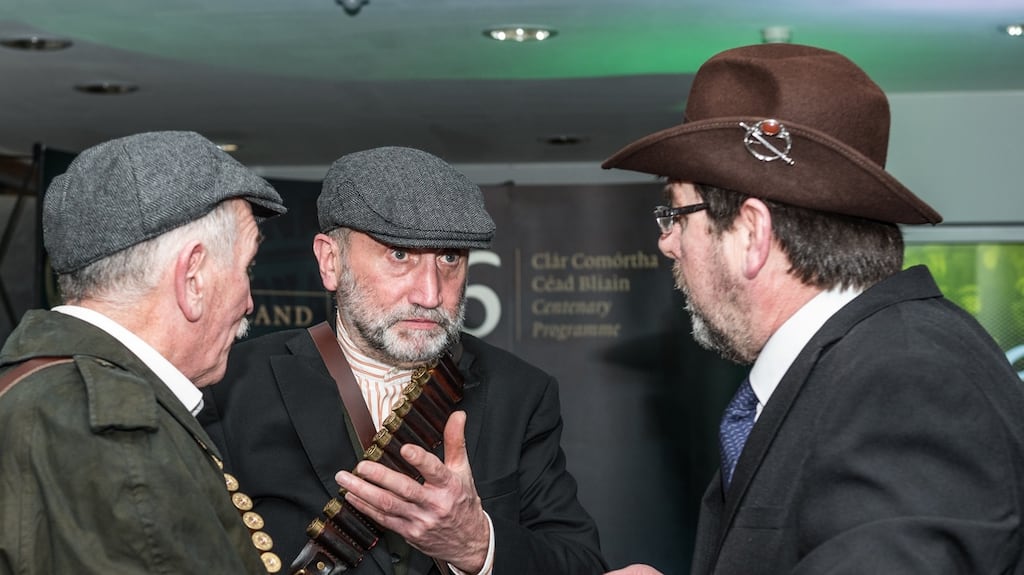 Members of the Fingal Old IRA Commemorative Society re-enacting the Battle of Ashbourne at the launch of the Fingal 2016 Centenary Programme in Swords County Hall last month