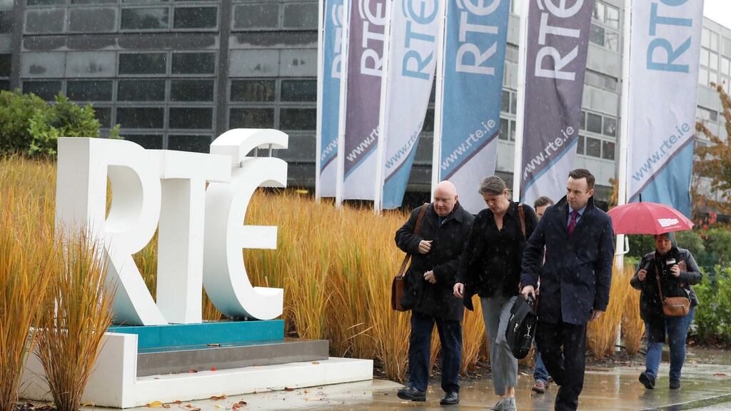 Séamus Dooley, Irish Secretary of the National Union of Journalists with chairwoman of the trade union group at RTÉ, Shirley Bradshaw, Fran McNulty, RTÉ Agriculture Correspondent and Karan O’Loughlin, arts, culture, print & media sector of Siptu on their way onto a meeting at RTÉ in Donnybrook this week. Photograph: Leah Farrell/RollingNews.ie