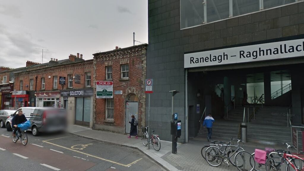 A 22-year-old man was found with a head injury beside the entrance to the Ranelagh Luas stop in Dublin on Monday morning. He later died in hospital. Photograph: Google Maps