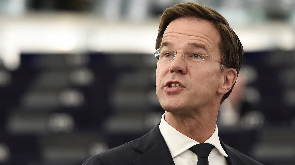 Dutch prime minister Mark Rutte: he took the opportunity last weekend to condemn Geert Wilders’s election manifesto as arguably “a threat to the rule of law” while UN high commissioner Zeid Ra’ad al-Hussein dismissed Wilders’s promise to close mosques, ban the Koran, and end immigration by Muslims, as “grotesque”. Photograph: Frederick Florin/AFP/Getty Images